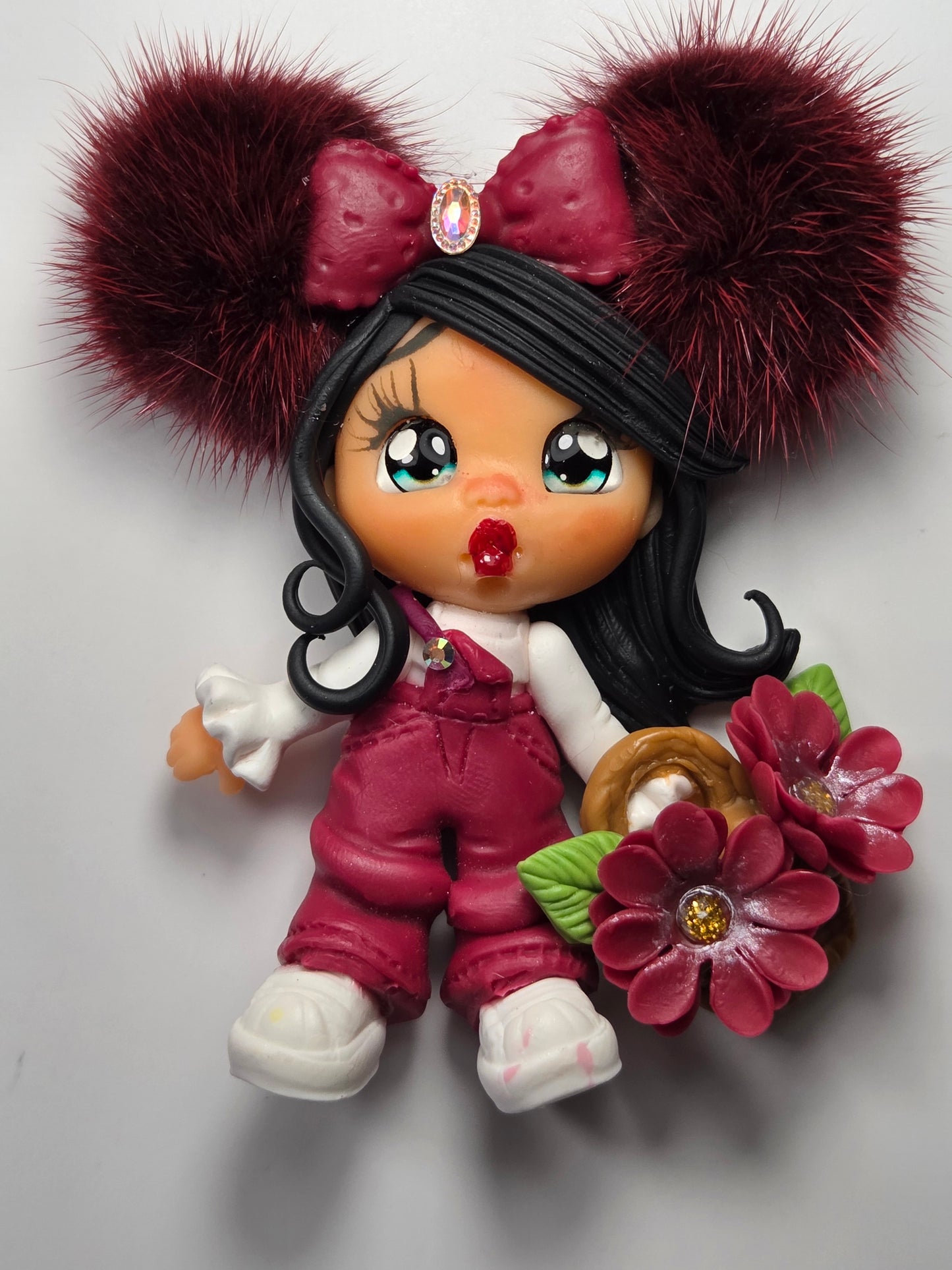 Burgundy pompoms